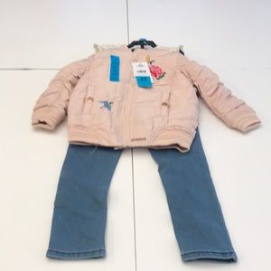 Hudson complete outfit with puffy jacket and jeans